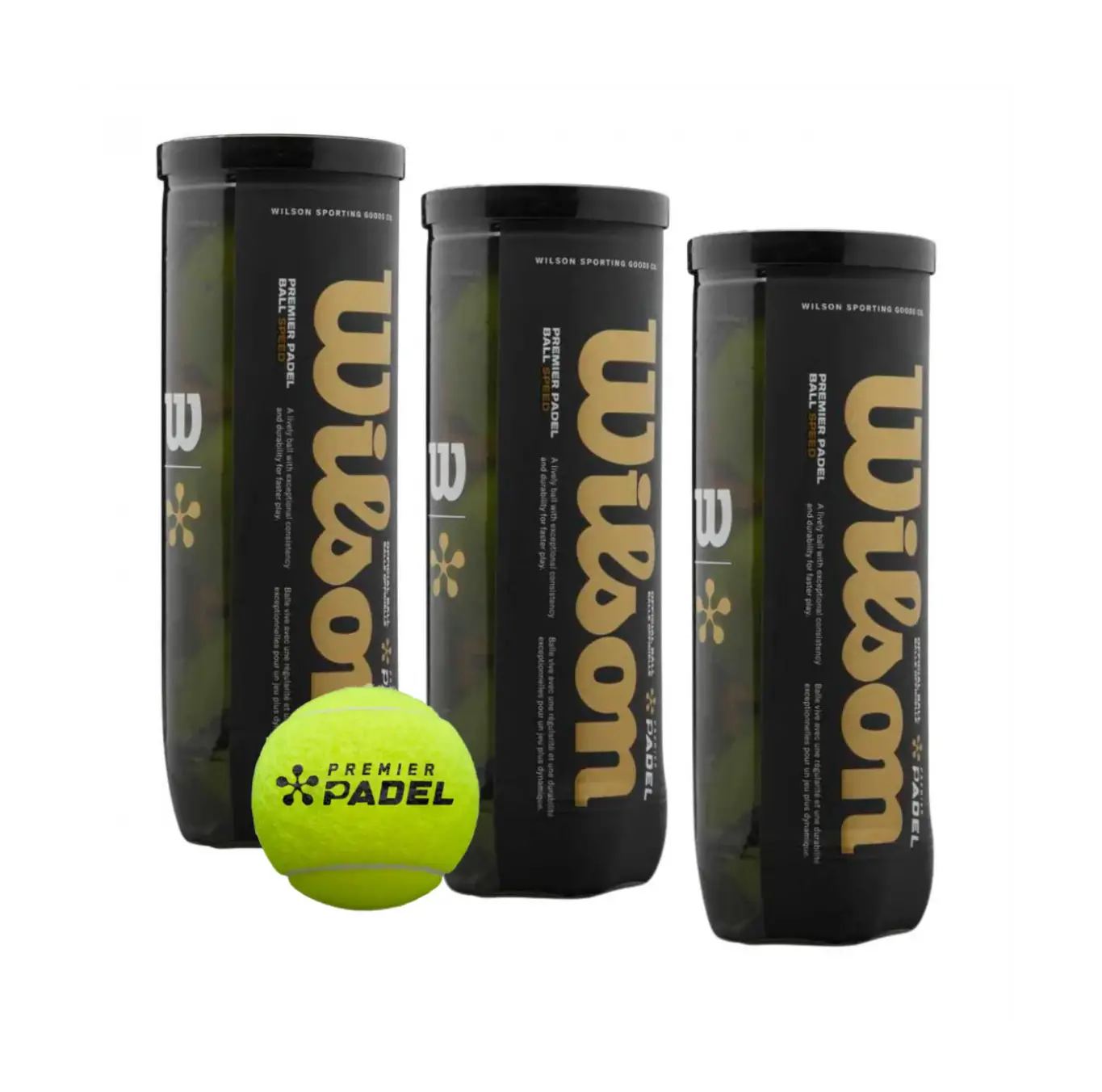 X 3 כדורי פאדל WILSON PREMIER Padel SPEED